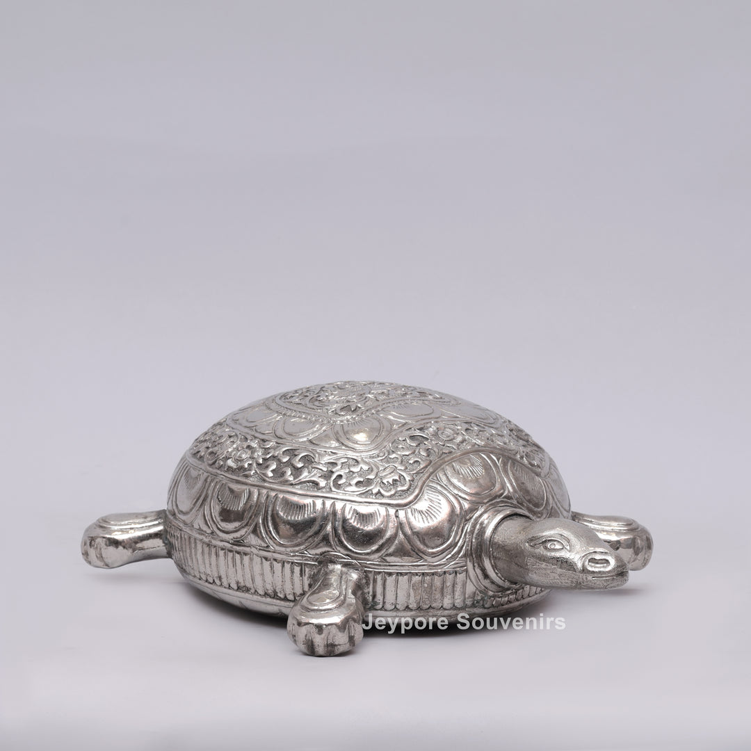 Handcrafted Silver-Plated Tortoise figurine