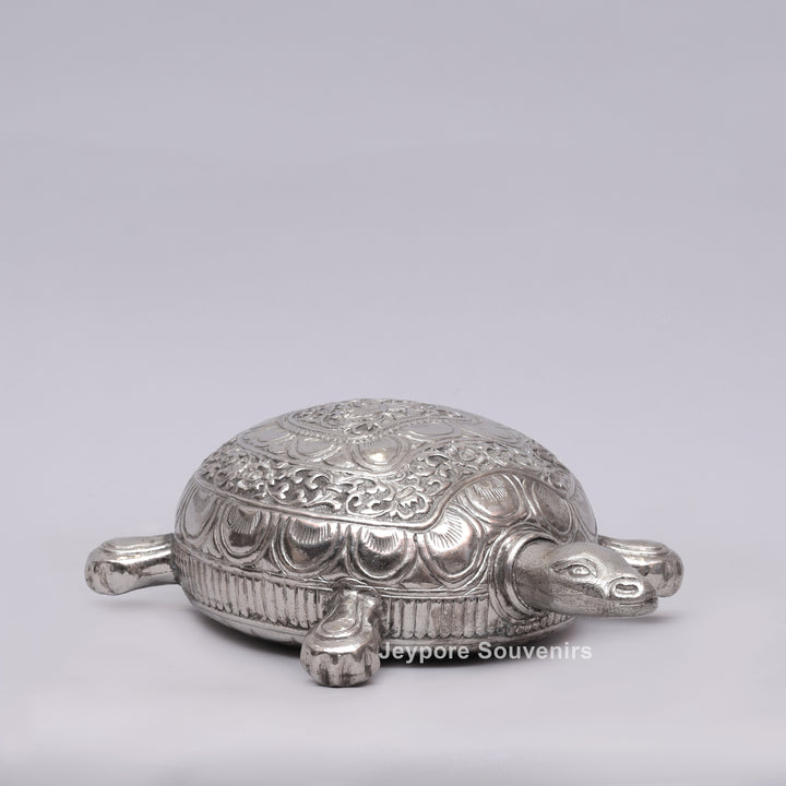 Handcrafted Silver-Plated Tortoise figurine
