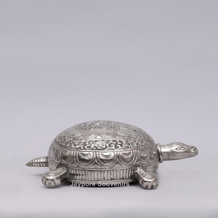 Handcrafted Silver-Plated Tortoise figurine