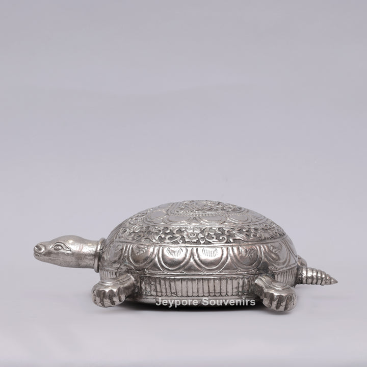 Handcrafted Silver-Plated Tortoise figurine