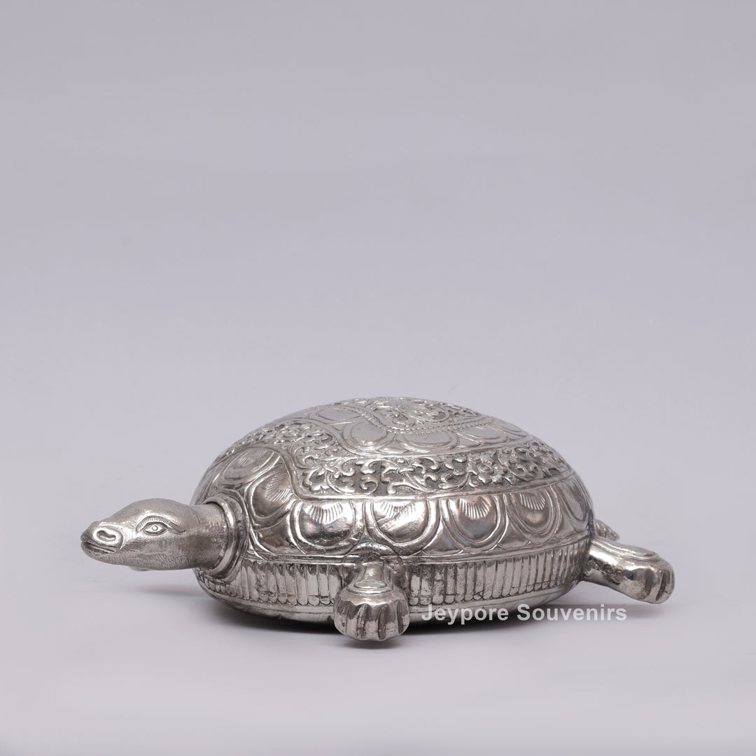 Handcrafted Silver-Plated Tortoise figurine