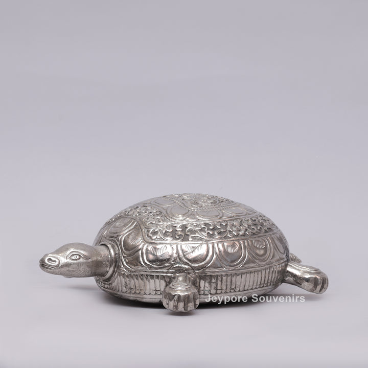 Handcrafted Silver-Plated Tortoise figurine