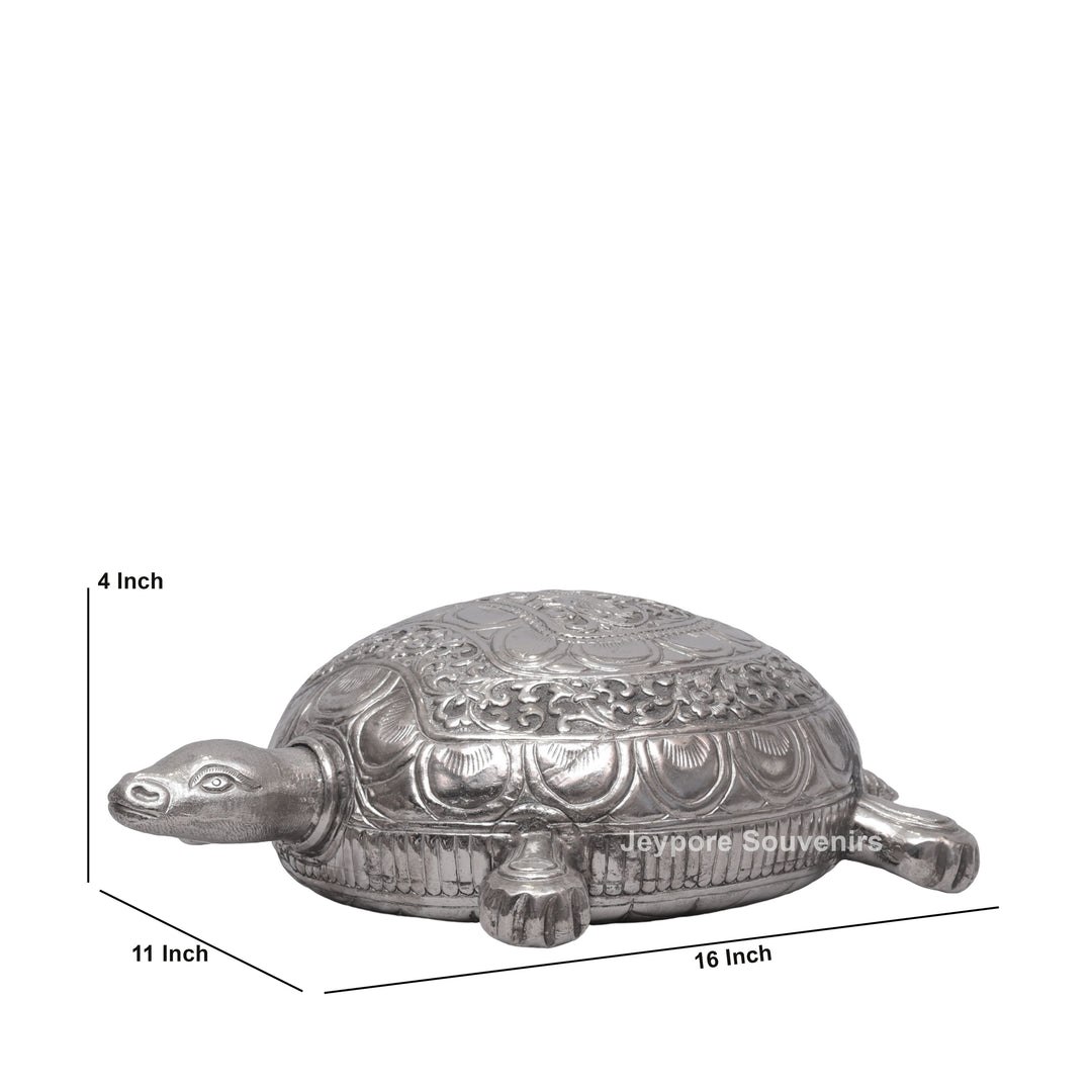 Handcrafted Silver-Plated Tortoise figurine