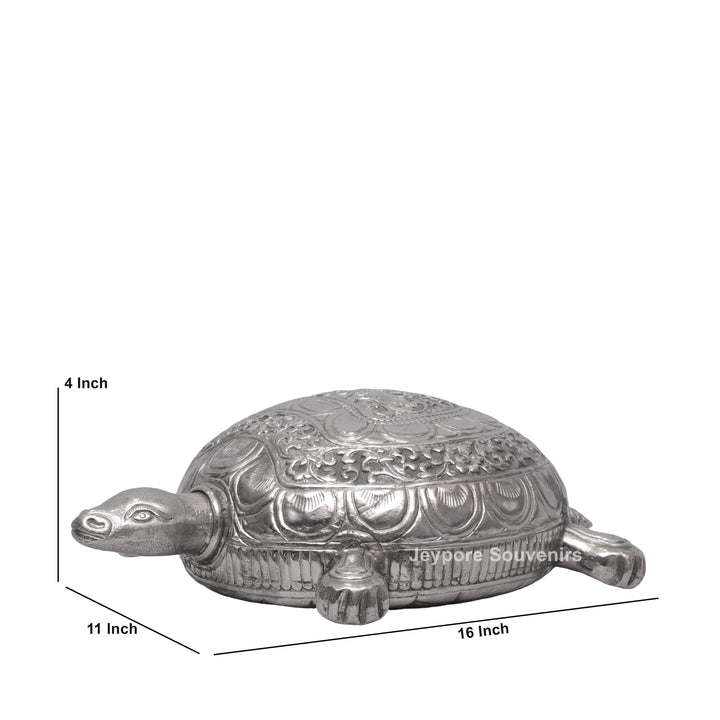 Handcrafted Silver-Plated Tortoise figurine