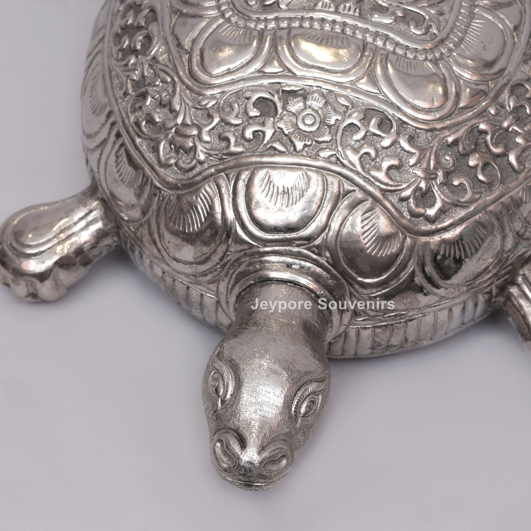 Handcrafted Silver-Plated Tortoise figurine