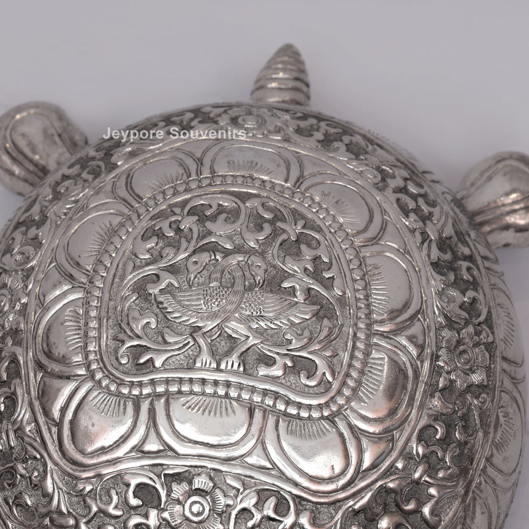 Handcrafted Silver-Plated Tortoise figurine
