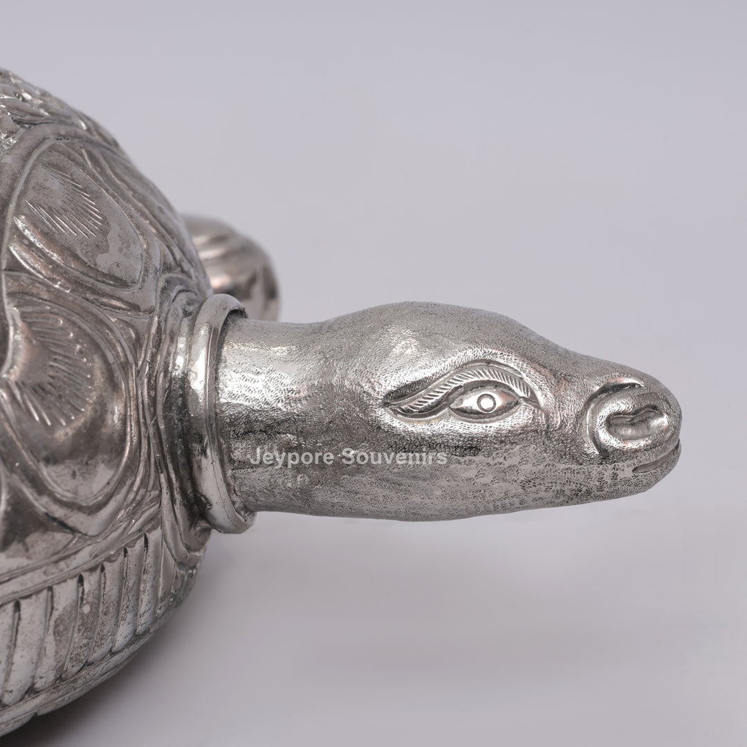Handcrafted Silver-Plated Tortoise figurine