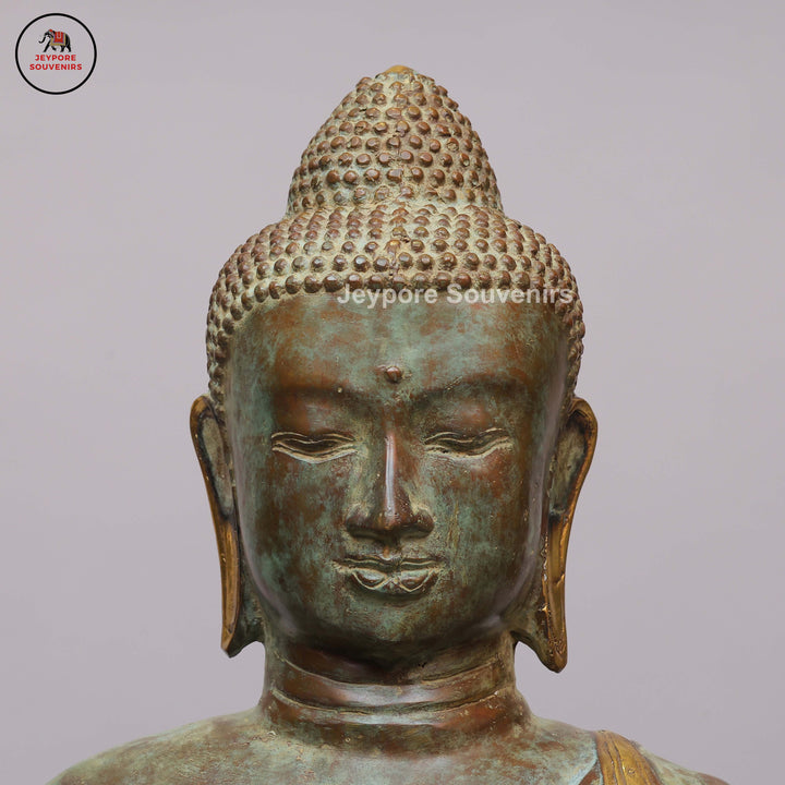 Handcrafted Brass Standing Buddha Statue in Anjali Mudra