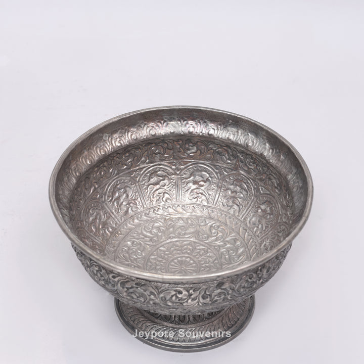 Handcrafted Silver-Plated Decorative Bowl