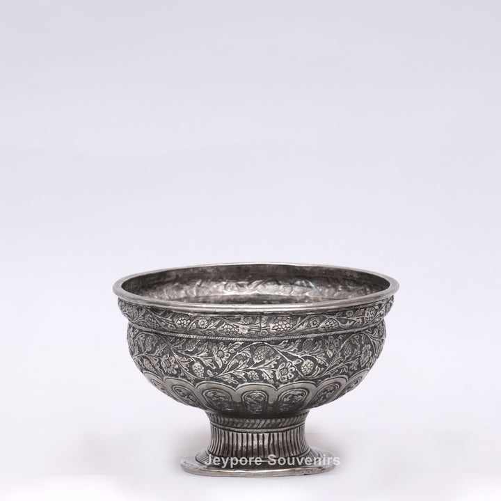 Handcrafted German Silver Polished Fruit Bowl
