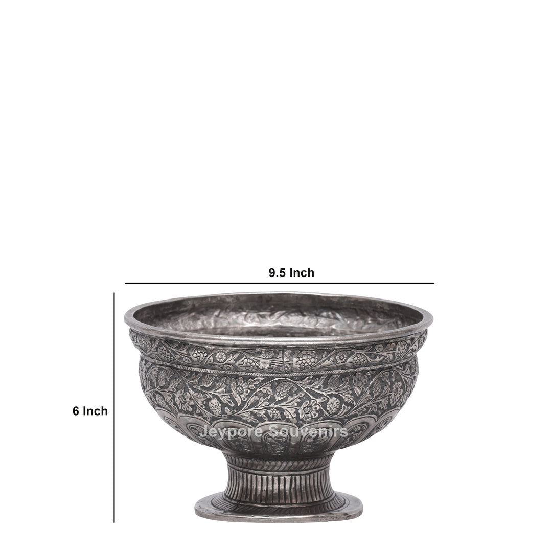 Handcrafted German Silver Polished Fruit Bowl