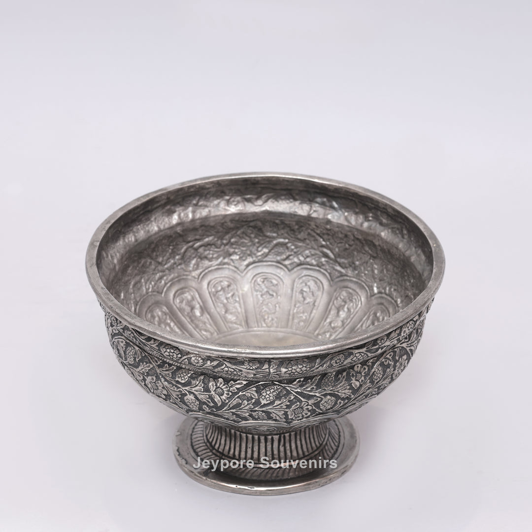 Handcrafted German Silver Polished Fruit Bowl