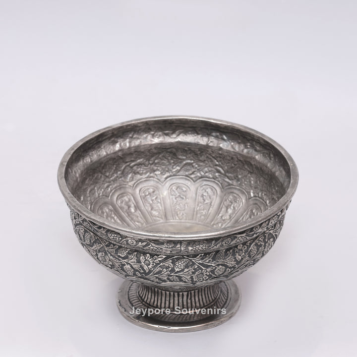 Handcrafted German Silver Polished Fruit Bowl