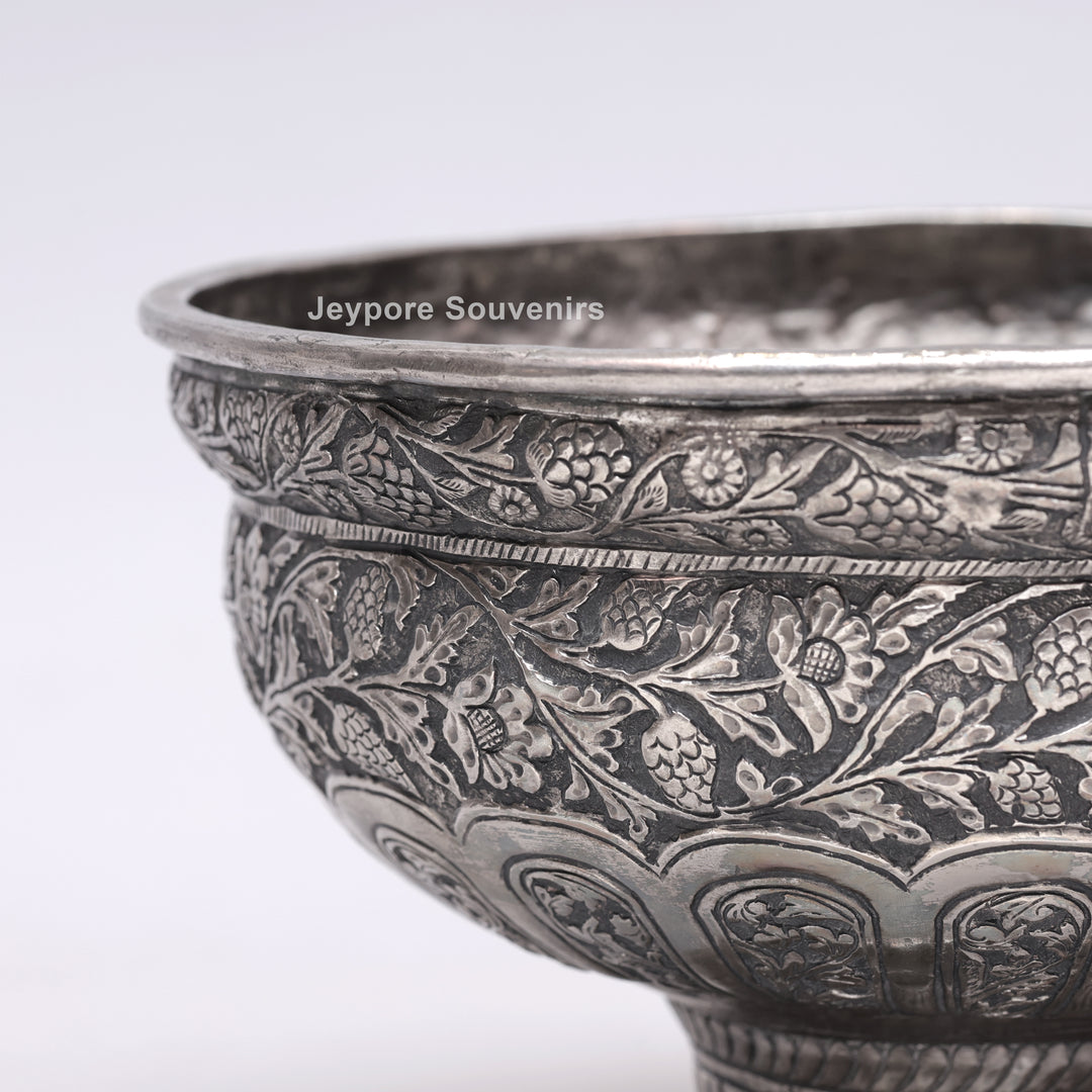 Handcrafted German Silver Polished Fruit Bowl
