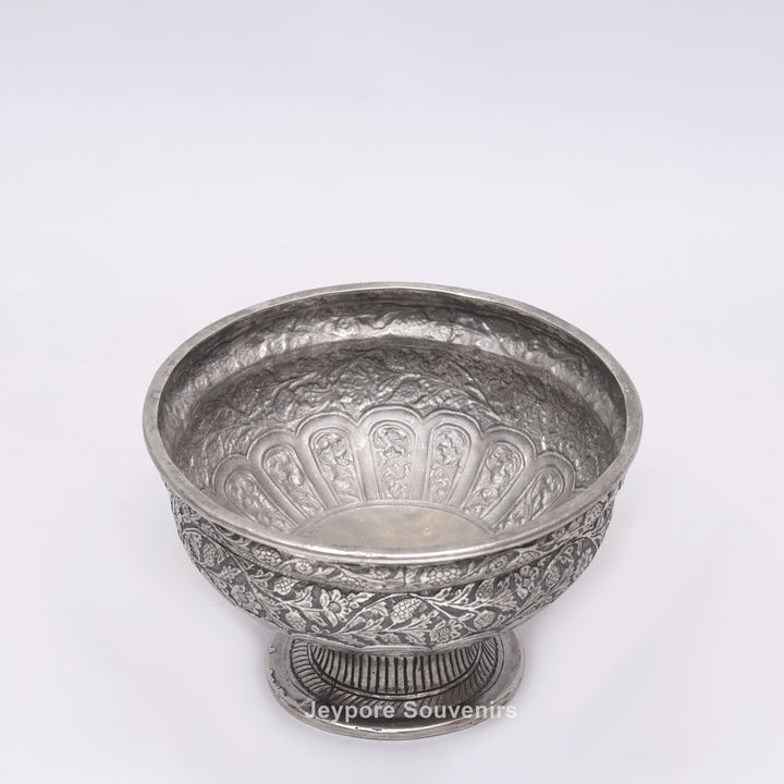 Handcrafted German Silver Polished Fruit Bowl