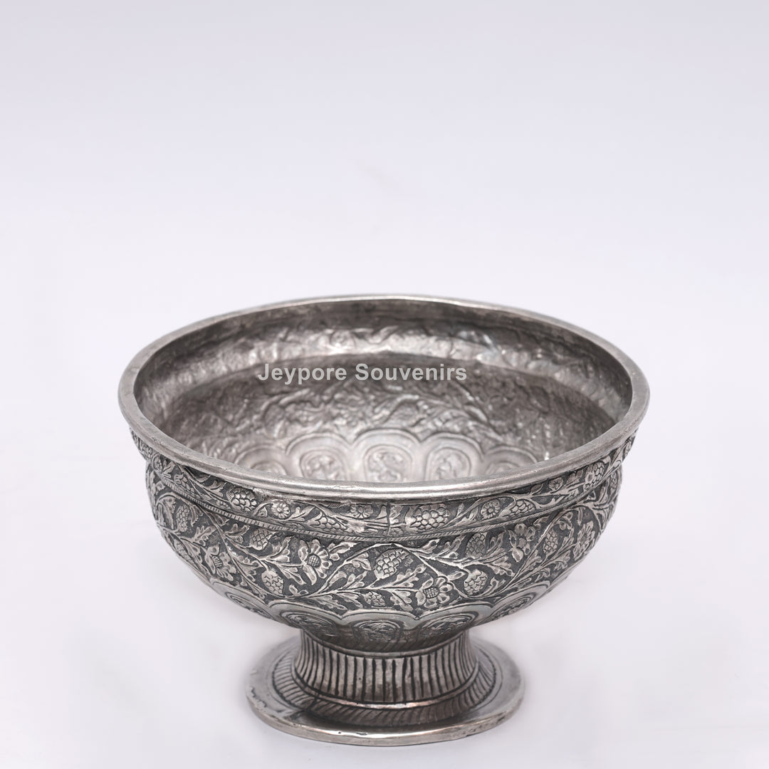 Handcrafted German Silver Polished Fruit Bowl