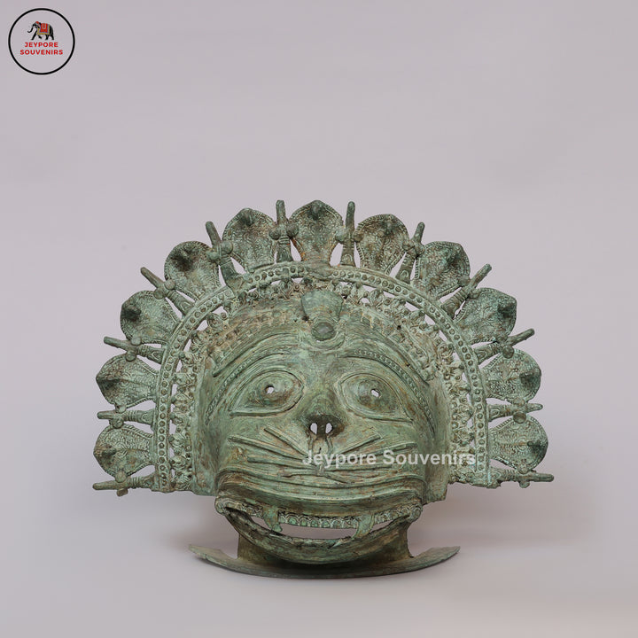 Traditional Indian Heritage Brass Bhuta Deity Face Mask