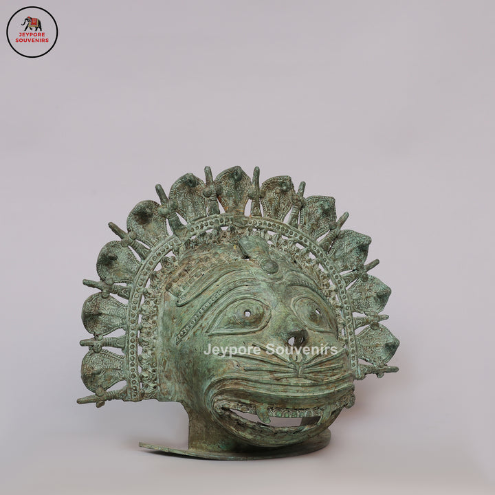 Traditional Indian Heritage Brass Bhuta Deity Face Mask