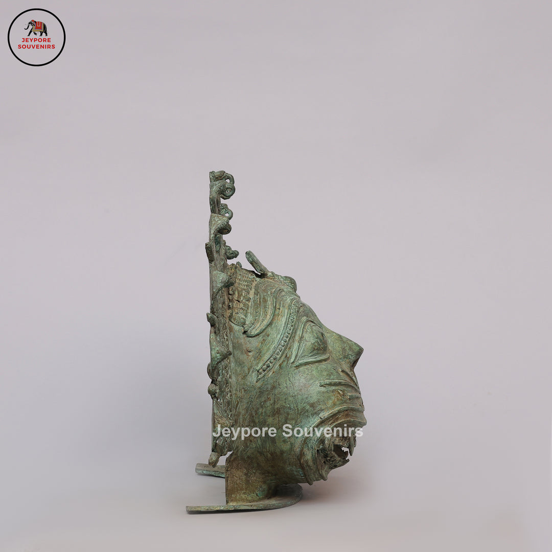 Traditional Indian Heritage Brass Bhuta Deity Face Mask