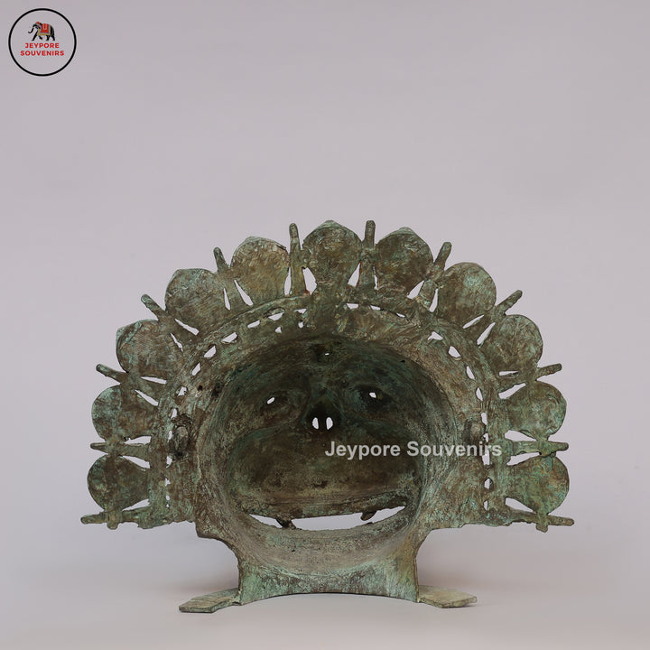 Traditional Indian Heritage Brass Bhuta Deity Face Mask