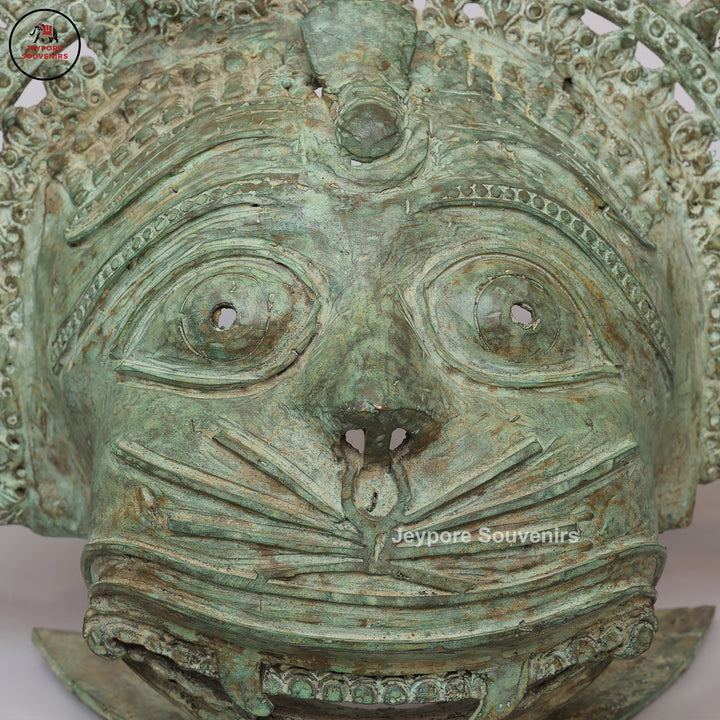 Traditional Indian Heritage Brass Bhuta Deity Face Mask