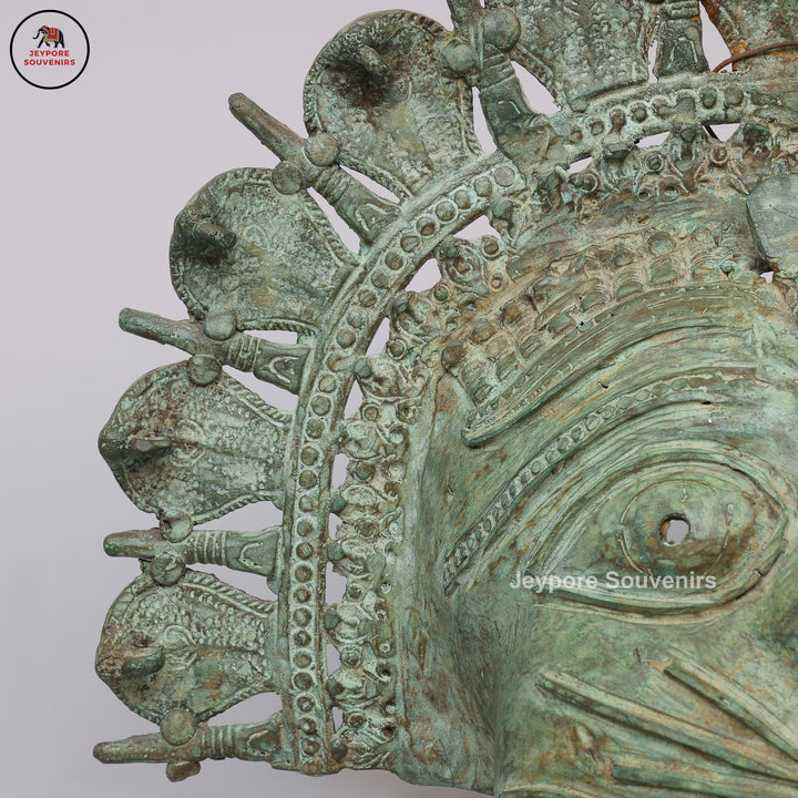 Traditional Indian Heritage Brass Bhuta Deity Face Mask
