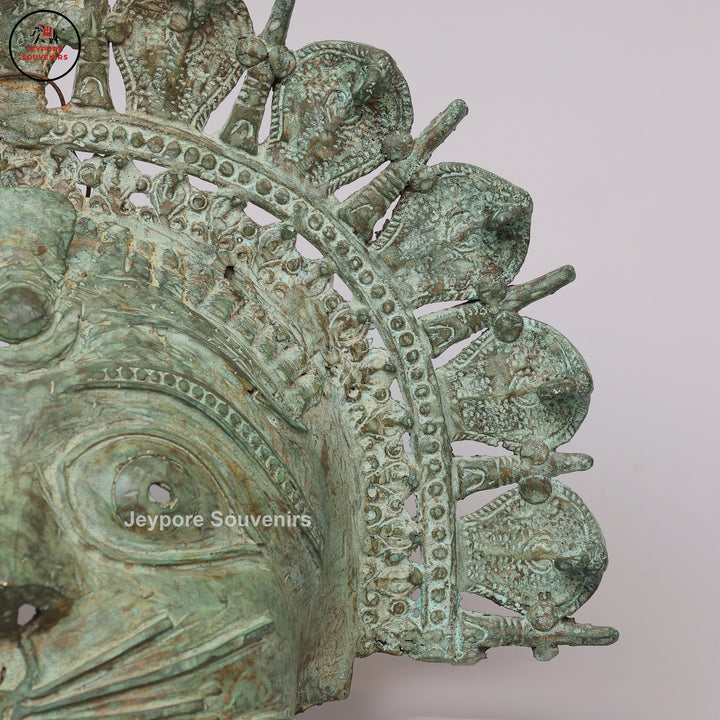 Traditional Indian Heritage Brass Bhuta Deity Face Mask