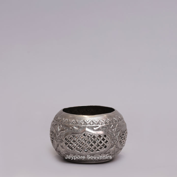 Handcrafted Victory Mosaic German Silver Tea Light Candle Holder