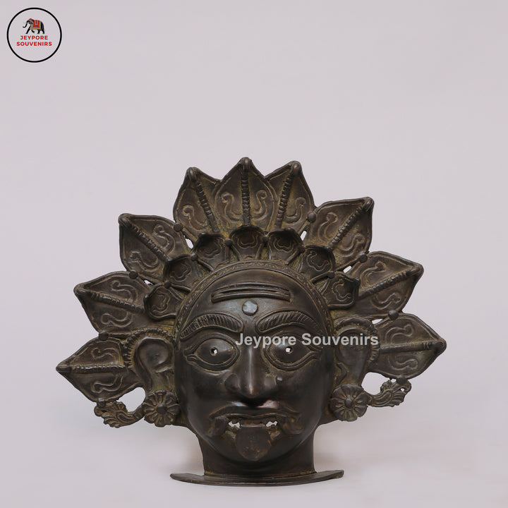 Traditional South Indian Brass Bhuta Mask – Tulu Nadu Ritual Art