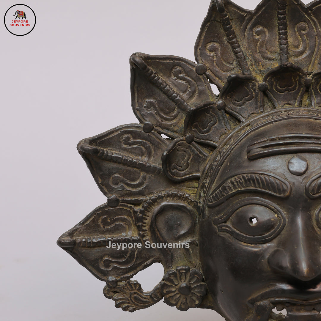 Traditional South Indian Brass Bhuta Mask – Tulu Nadu Ritual Art