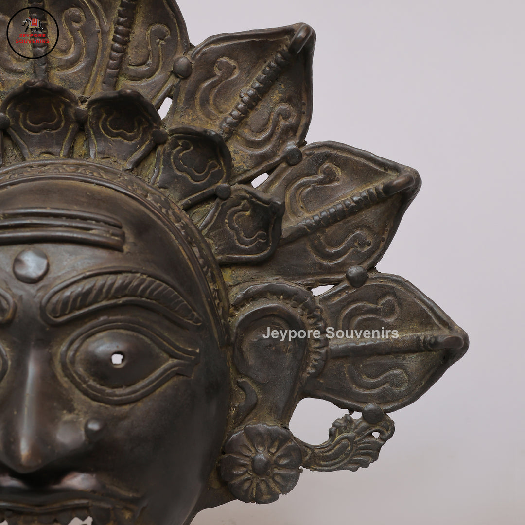 Traditional South Indian Brass Bhuta Mask – Tulu Nadu Ritual Art