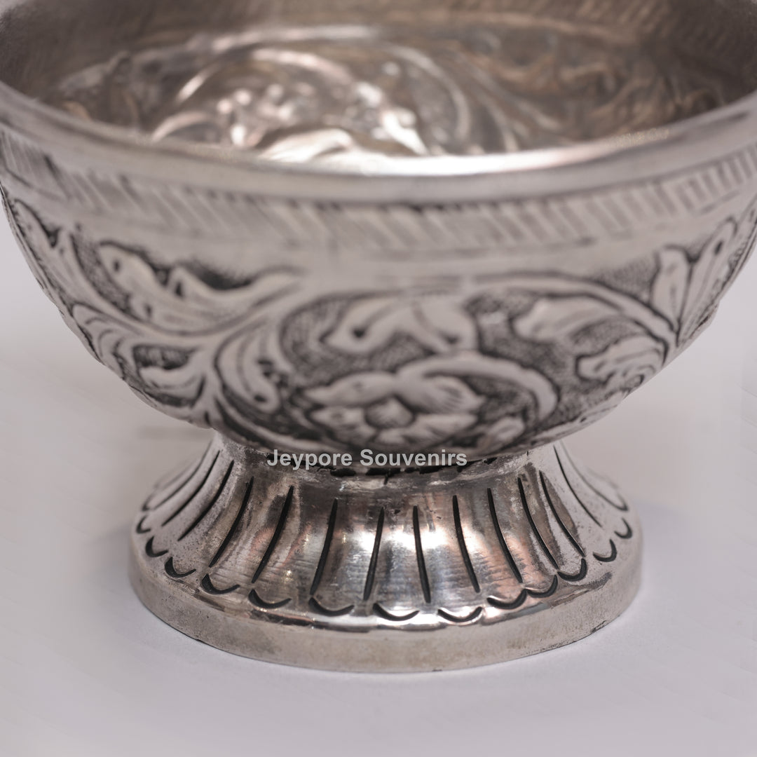 Handcrafted German Silver Polished Decorative Parrot Bowl