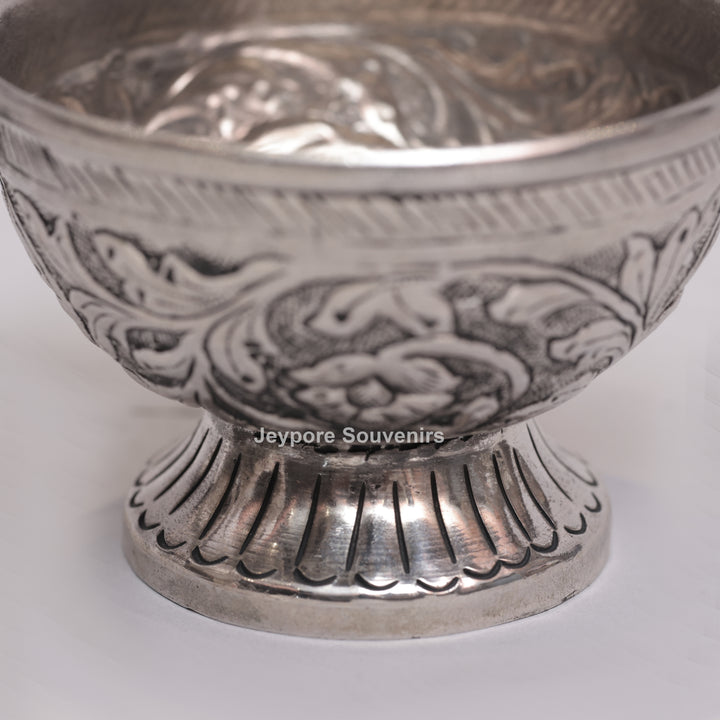 Handcrafted German Silver Polished Decorative Parrot Bowl