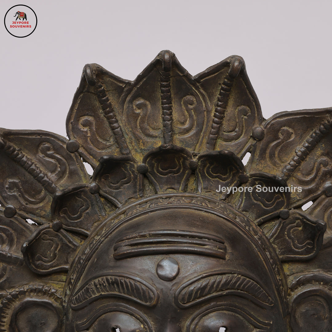 Traditional South Indian Brass Bhuta Mask – Tulu Nadu Ritual Art
