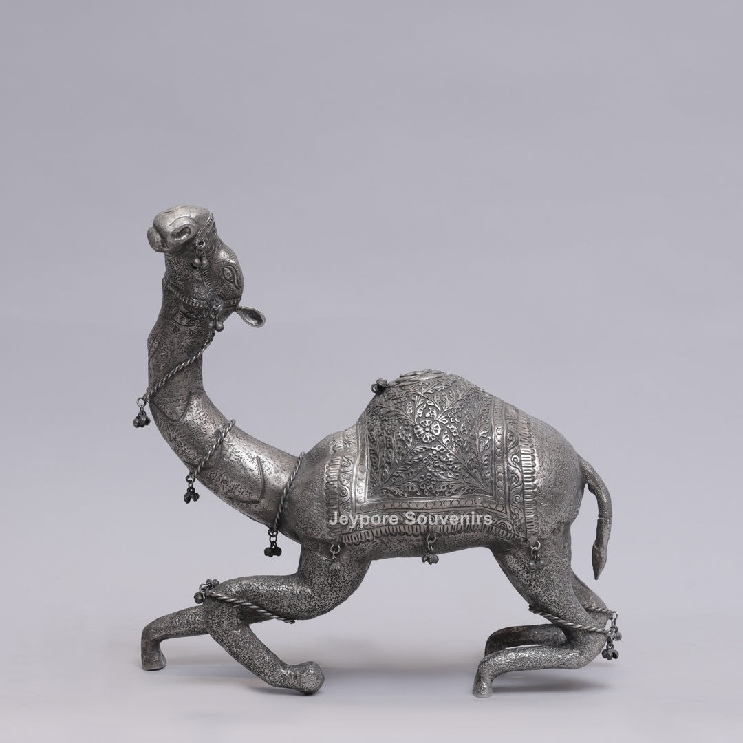 Antique German Silver Handcrafted Royal Camel Statue