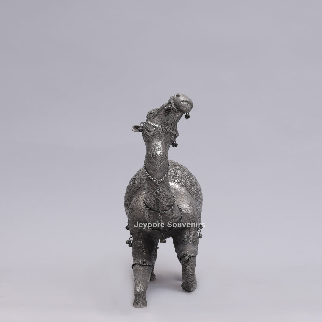 Antique German Silver Handcrafted Royal Camel Statue