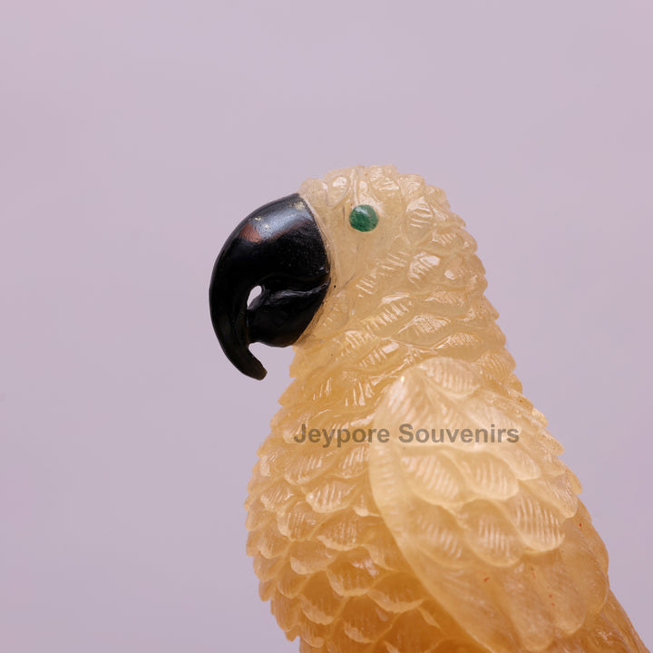 Yellow Aventurine Parrot With Amethyst Base | Semi Precious