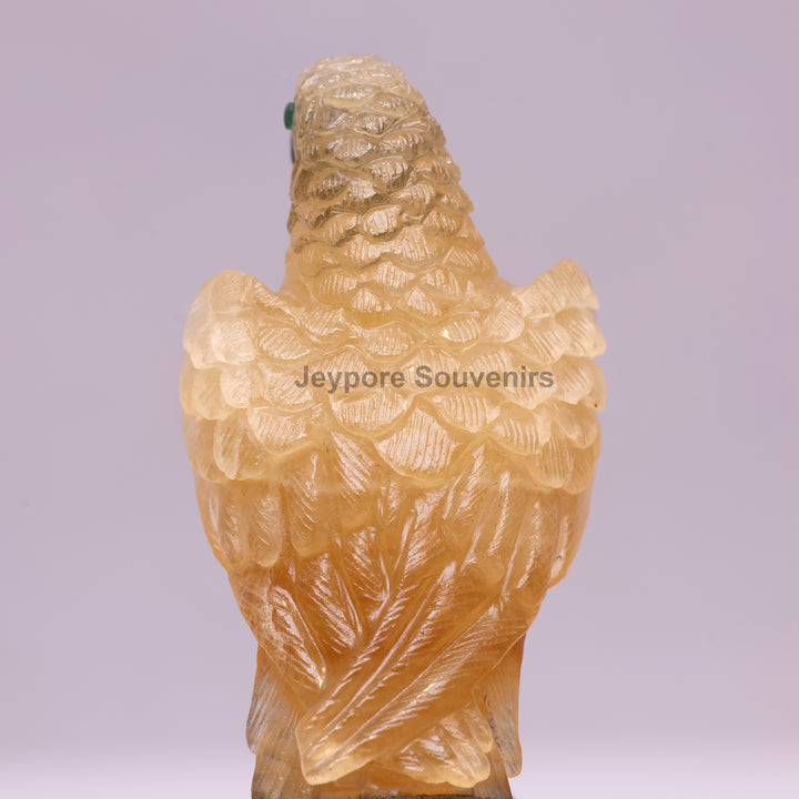 Yellow Aventurine Parrot With Amethyst Base | Semi Precious