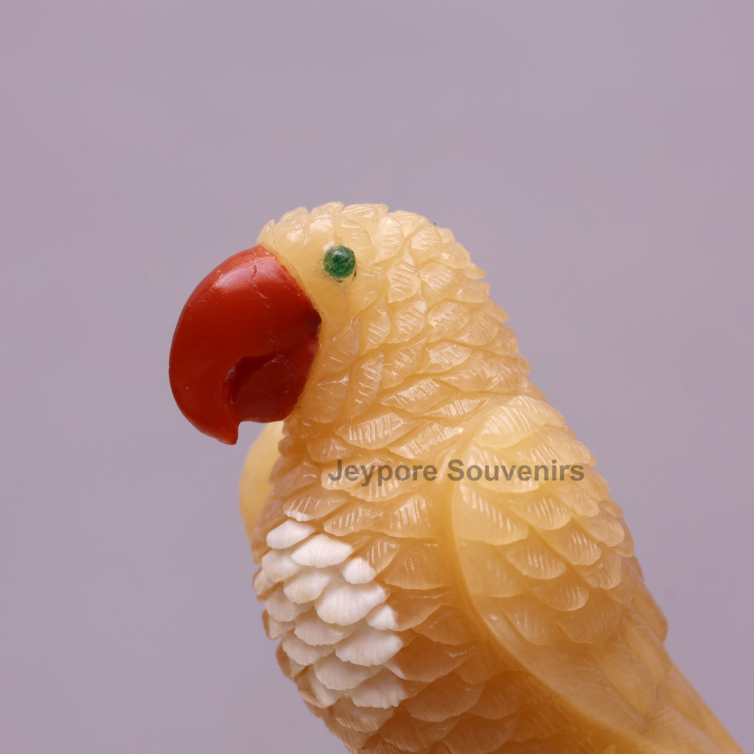 Semi Precious Yellow Aventurine Bird Pair On Crystal Base