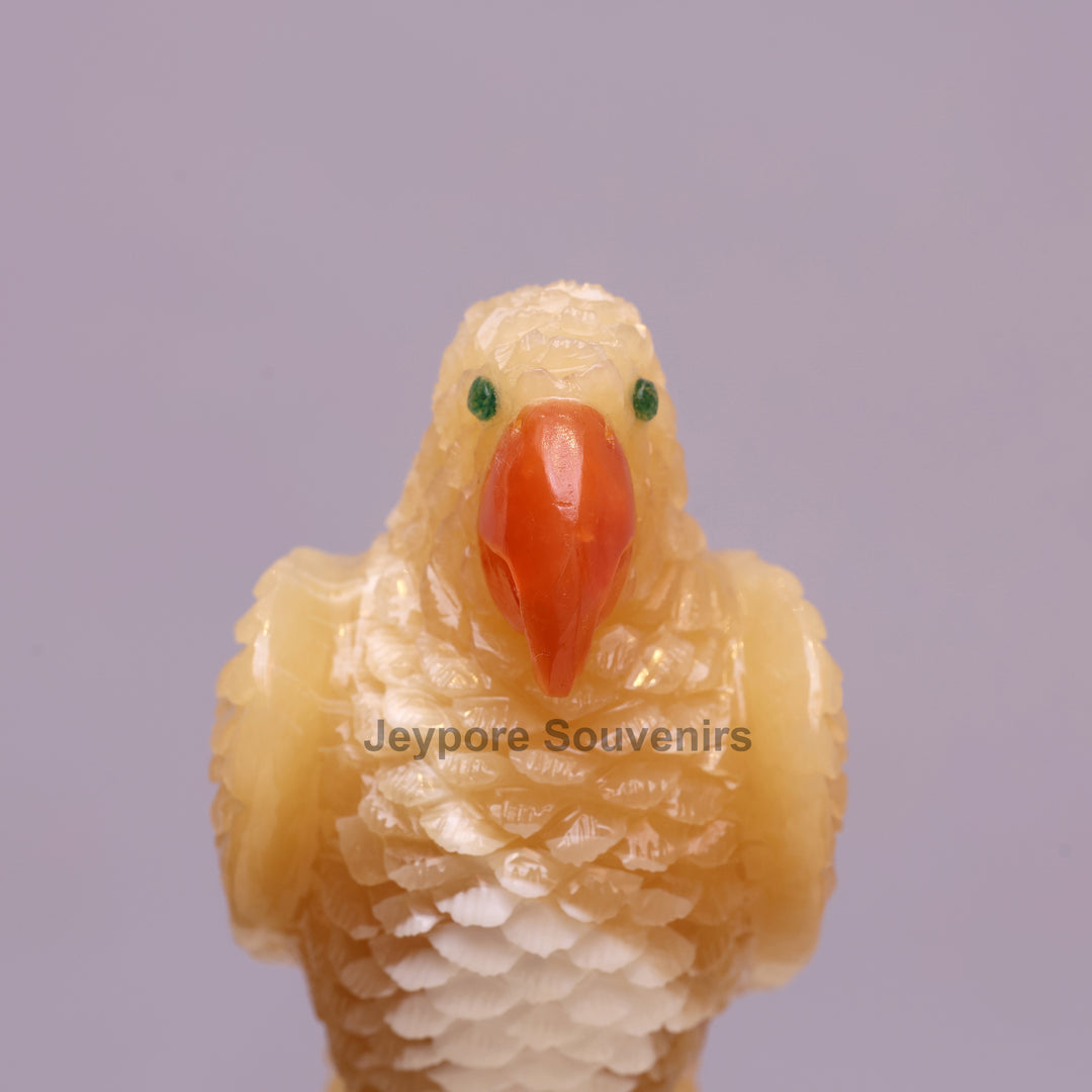 Semi Precious Yellow Aventurine Bird Pair On Crystal Base