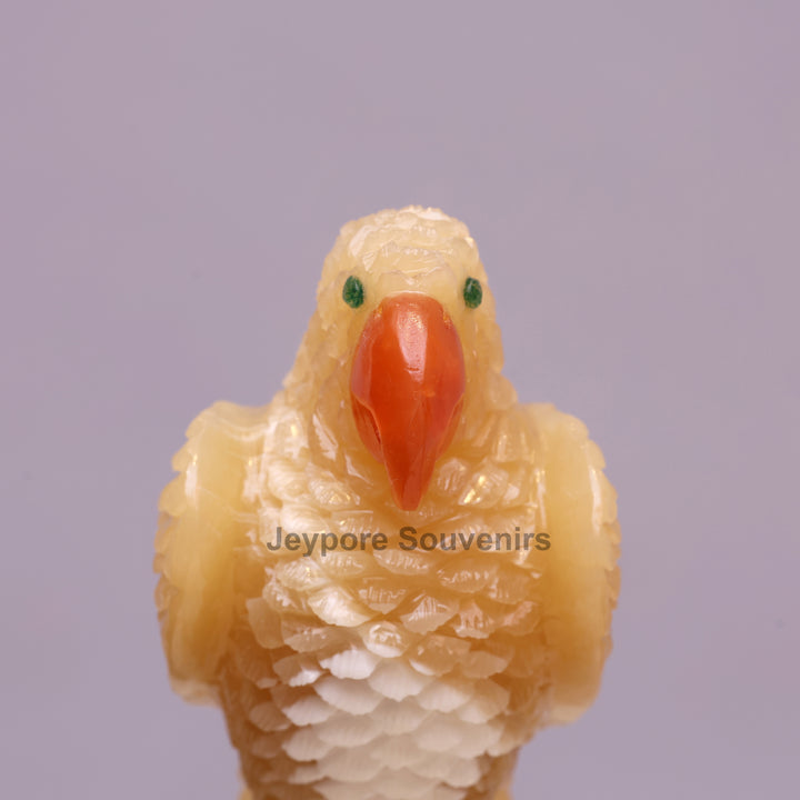 Semi Precious Yellow Aventurine Bird Pair On Crystal Base