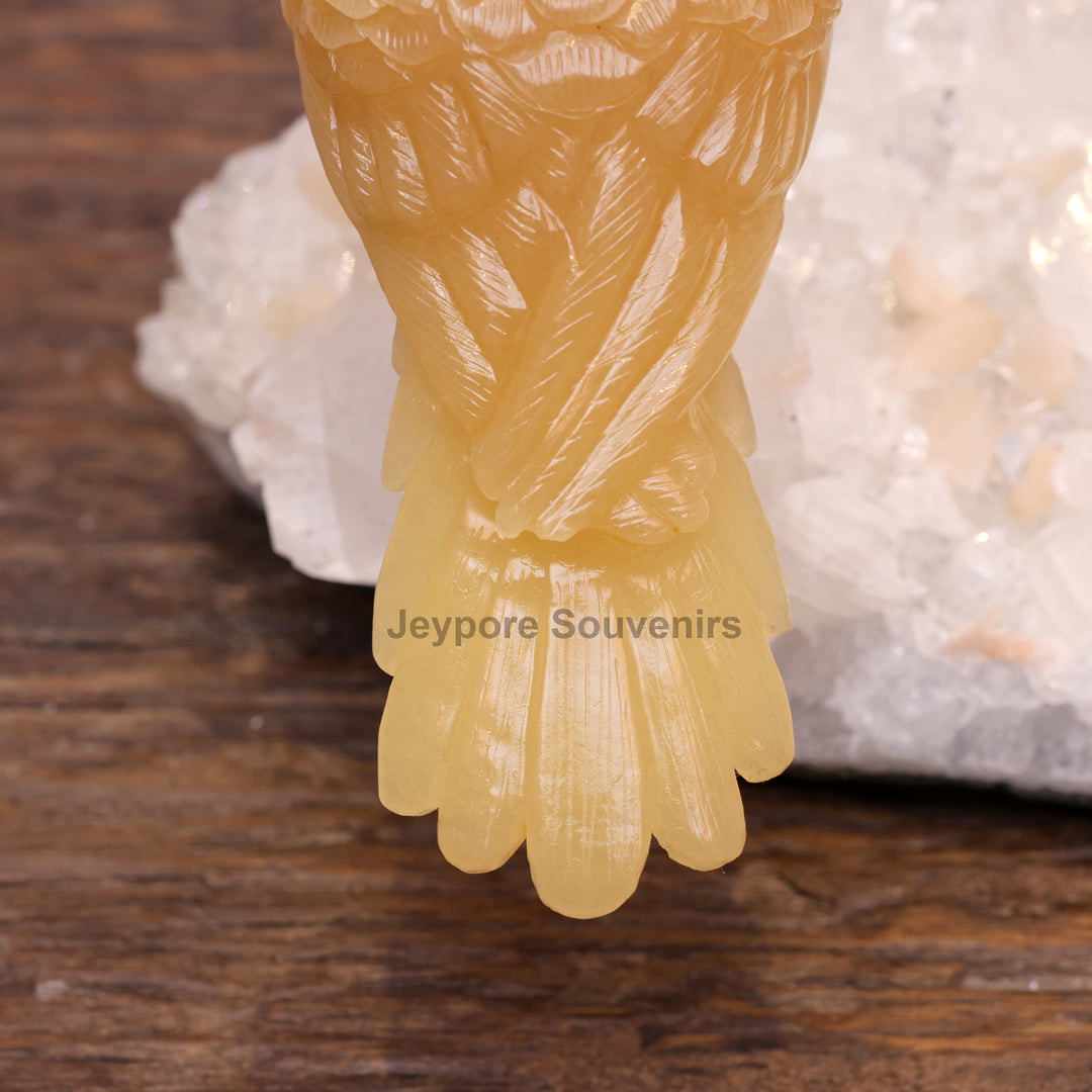 Semi Precious Yellow Aventurine Bird Pair On Crystal Base