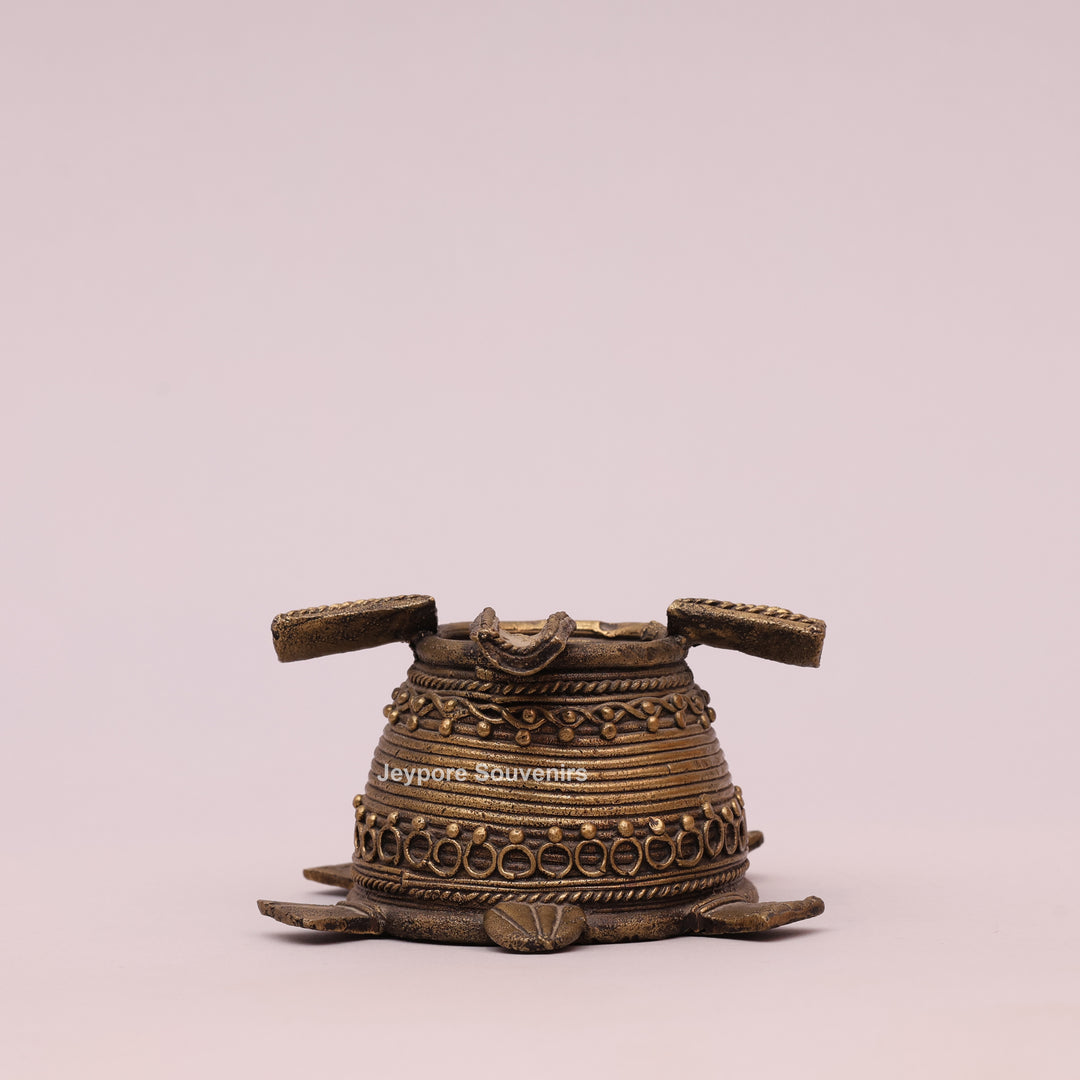 Antique Brass Dhokra Art Tortoise Statue