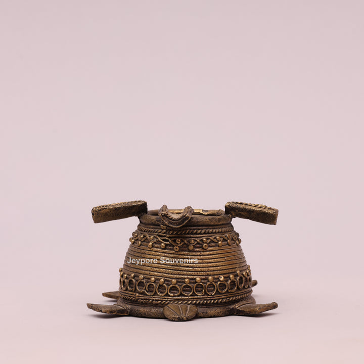 Antique Brass Dhokra Art Tortoise Statue