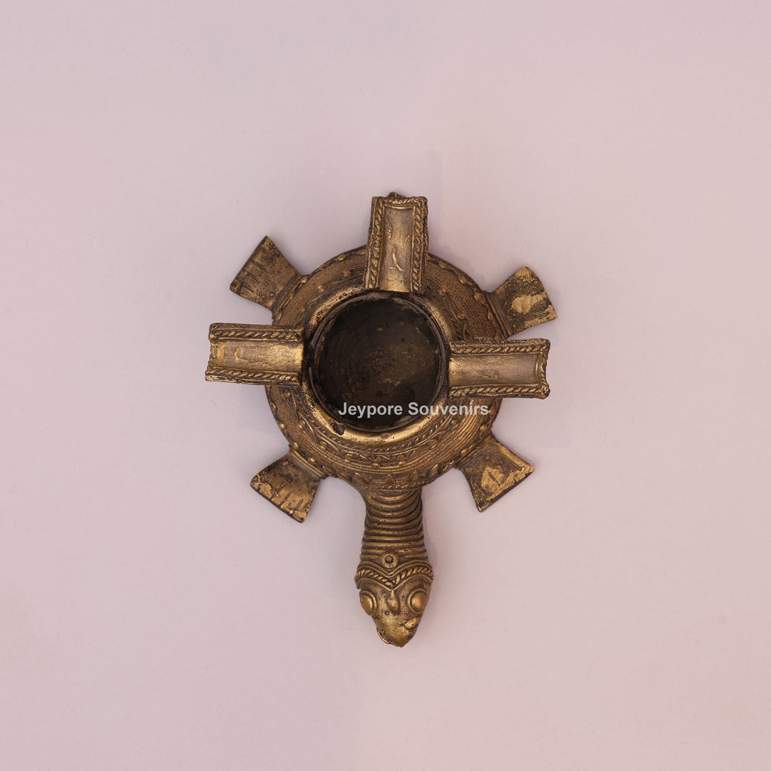 Antique Brass Dhokra Art Tortoise Statue