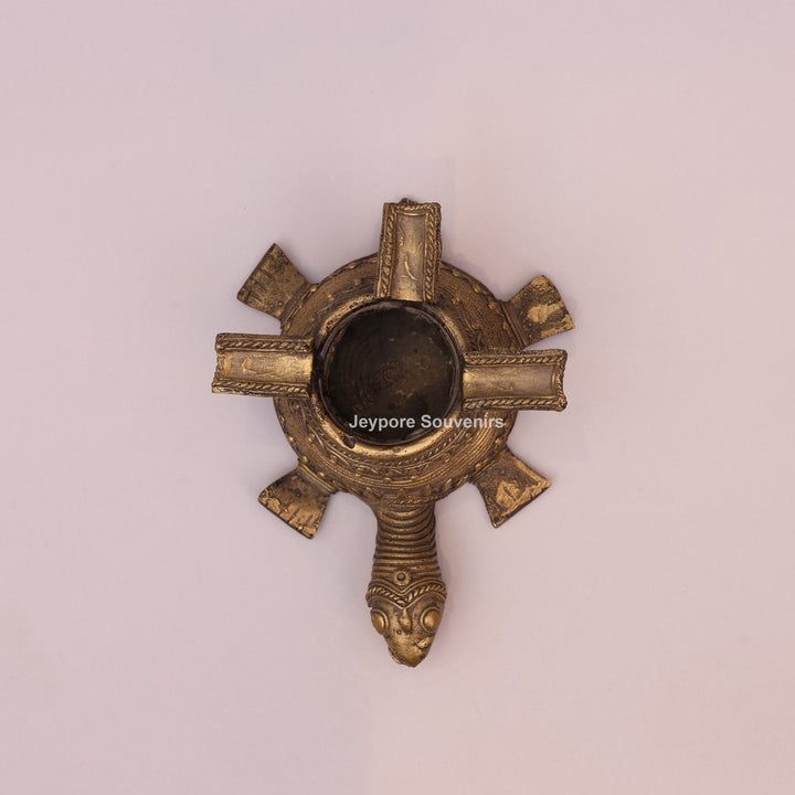 Antique Brass Dhokra Art Tortoise Statue