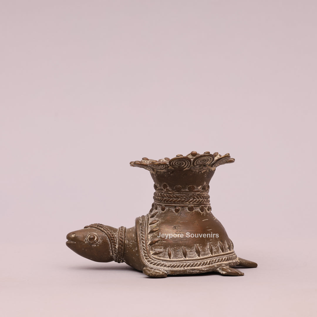 Handcrafted Dhokra Brass turtle sculpture