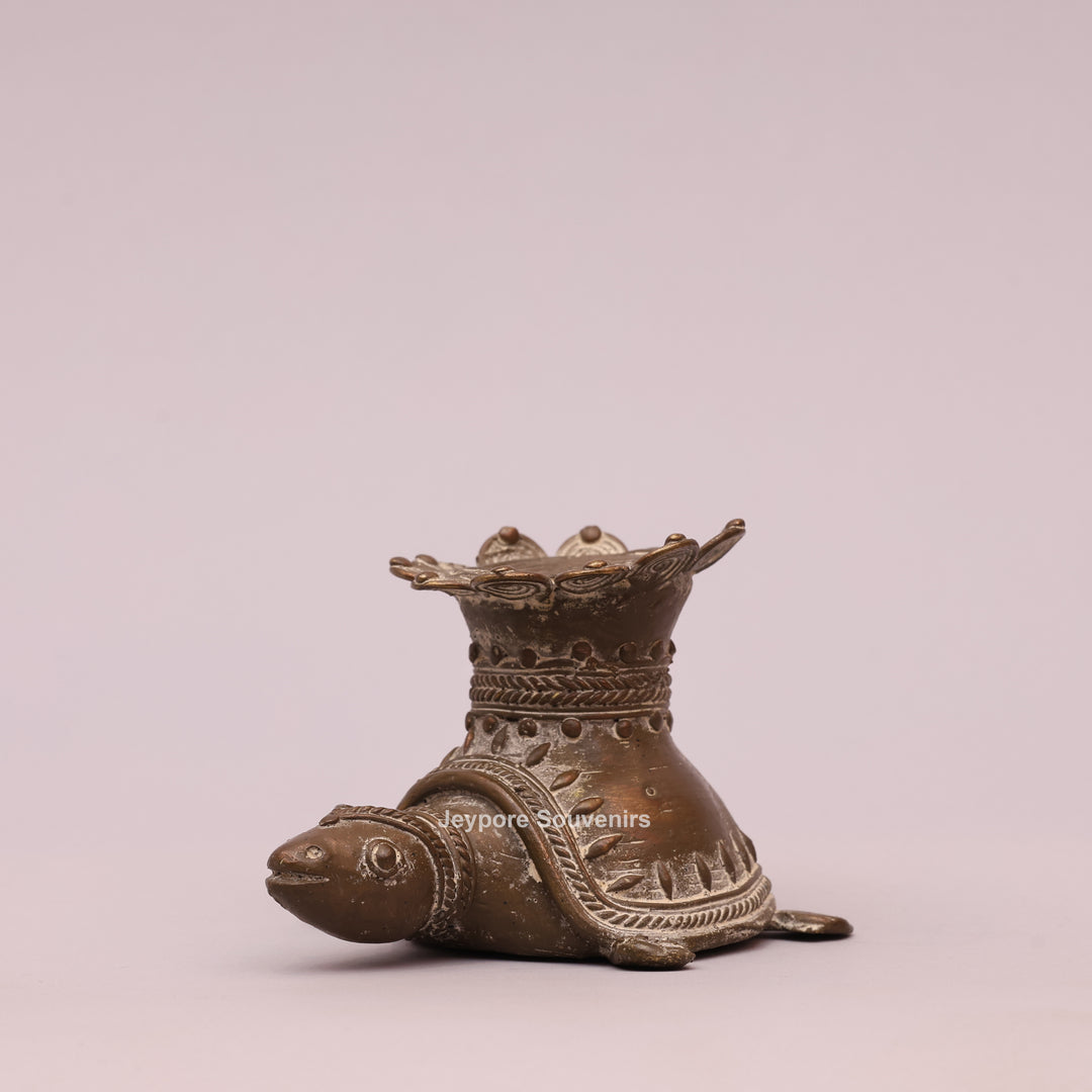 Handcrafted Dhokra Brass turtle sculpture