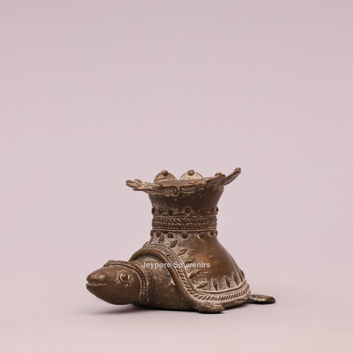 Handcrafted Dhokra Brass turtle sculpture