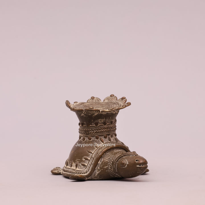 Handcrafted Dhokra Brass turtle sculpture